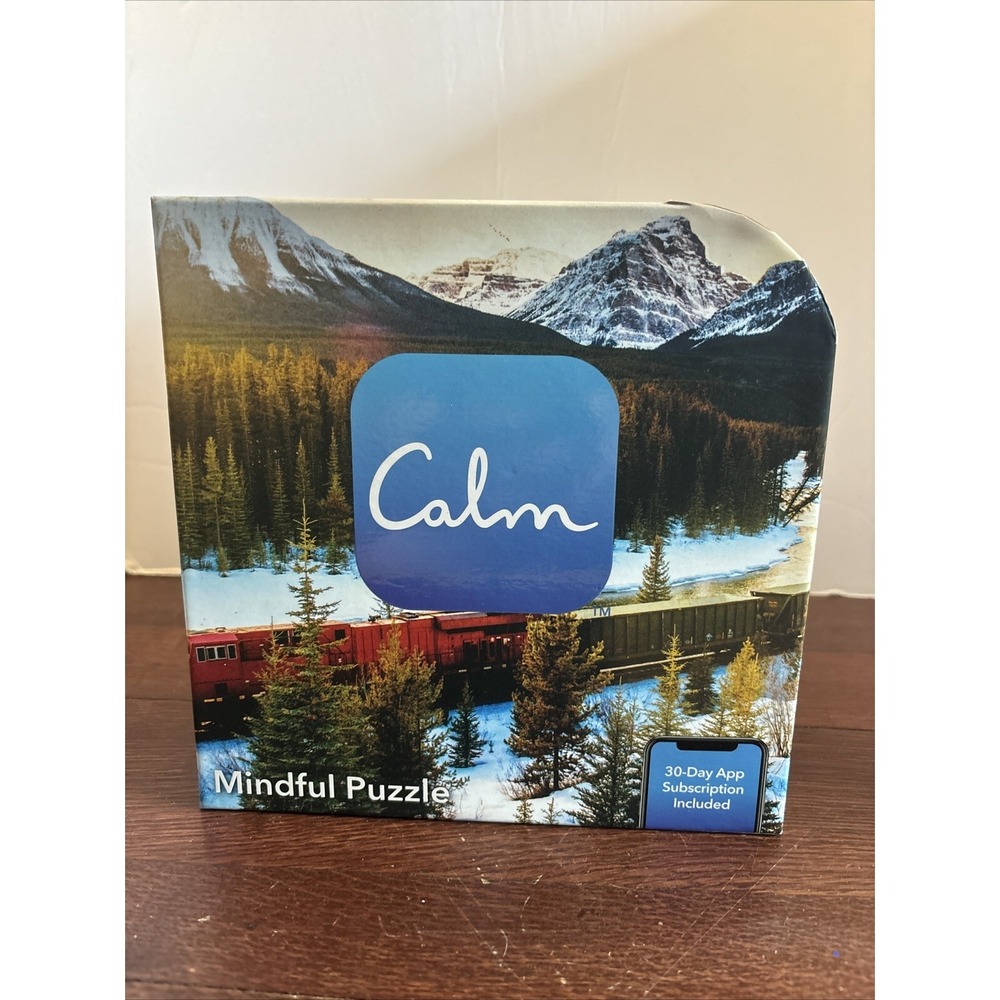 Mindful Puzzle 300 Pc Jigsaw Puzzle Calm Believe Mountain Train Snow App. Sealed
